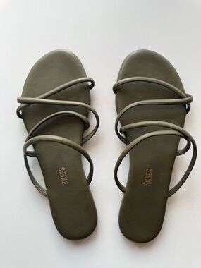 TKEES Olive Green Strappy Slide Sandals